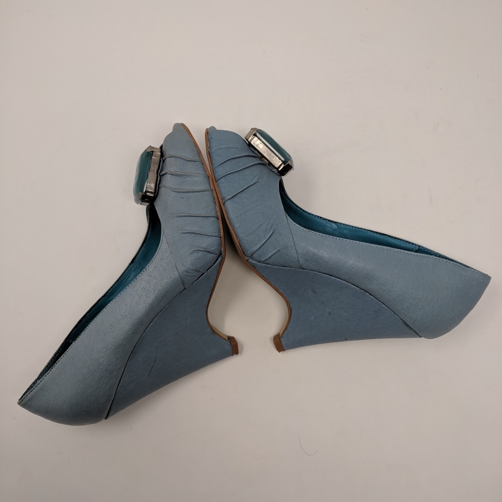 Baker's | Diva jeweled leather blue wedges - Picture 5 of 6
